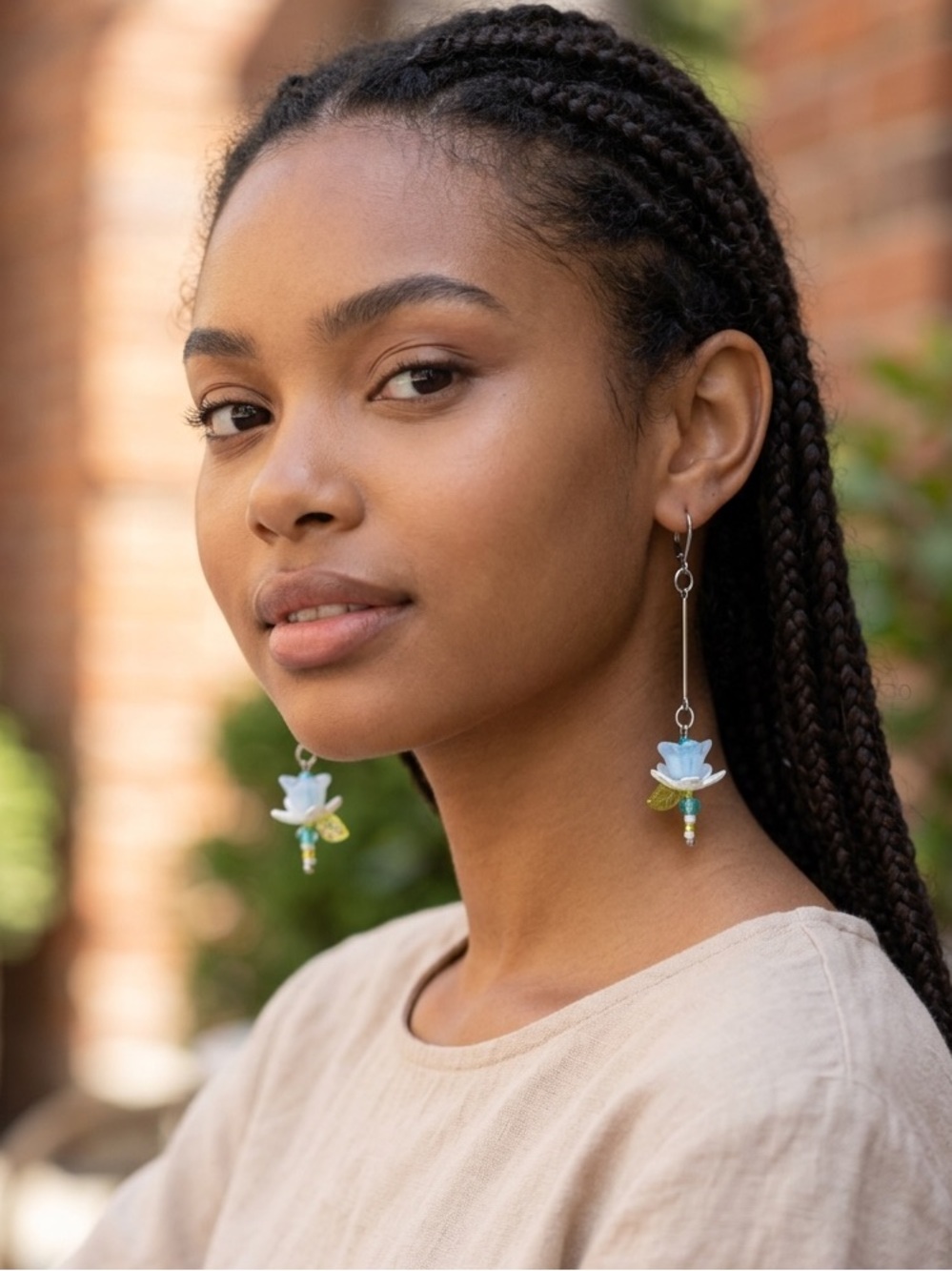 🆕 3D Flower Dangle Earrings-Acrylic and Stainless Steel
